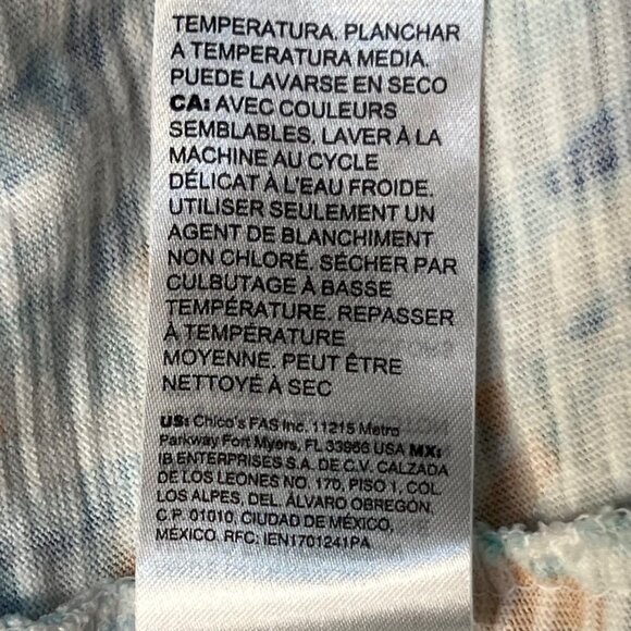 Chicos Women Size 1-M 8 Paisley Print V-Neck Short Sleeve Top Cotton & Modal - Picture 6 of 14